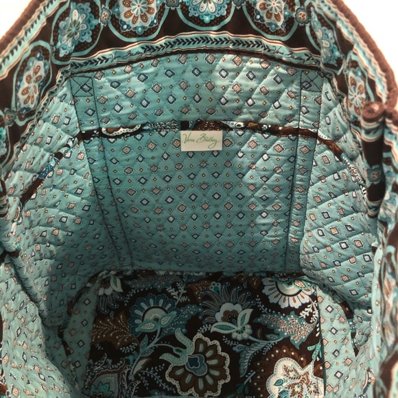 Vera Bradley Tote in turquoise/brown paisley - Picture 7 of 8